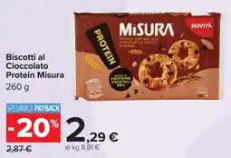 Carrefour Biscotti al Cioccolato Protein Misura offerta