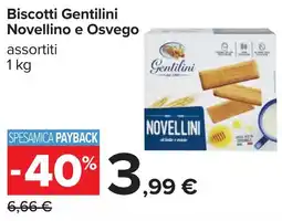Carrefour Biscotti Gentilini Novellino e Osvego offerta