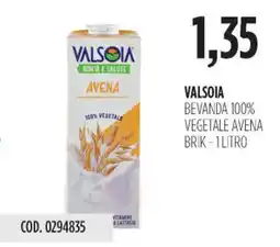 Carico Cash & Carry Valsoia bevanda 100% vegetale avena brik offerta