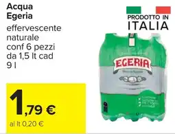 Carrefour Acqua Egeria effervescente naturale offerta