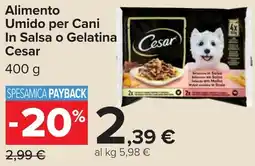 Carrefour Alimento Umido per Cani In Salsa o Gelatina Cesar offerta
