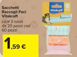 Carrefour Sacchetti Raccogli Feci Vitakraft offerta