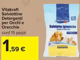 Carrefour Vitakraft Salviettine Detergenti per Occhi e Orecchie offerta