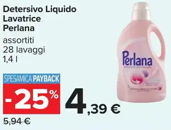 Carrefour Detersivo Liquido Lavatrice Perlana offerta
