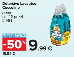 Carrefour Detersivo Lavatrice Coccolino conf 2 pezzi offerta