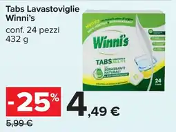 Carrefour Tabs Lavastoviglie Winni's conf. 24 pezzi offerta