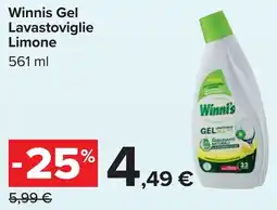 Carrefour Winnis Gel Lavastoviglie Limone offerta