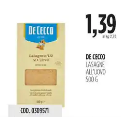 Carico Cash & Carry De cecco lasagne all'uovo offerta