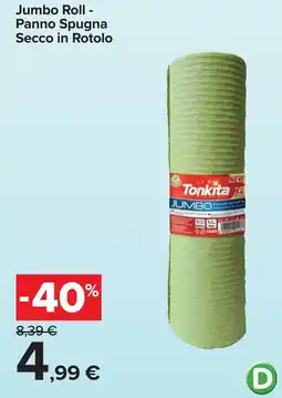 Carrefour Jumbo Roll - Panno Spugna Secco in Rotolo offerta