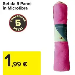 Carrefour Set da 5 Panni in Microfibra offerta