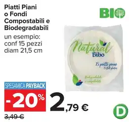 Carrefour Piatti Piani o Fondi Compostabili e Biodegradabili offerta