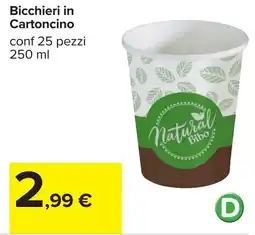 Carrefour Bicchieri in Cartoncino offerta