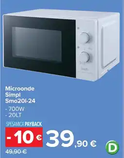 Carrefour Microonde Simpl Smo201-24 700W offerta