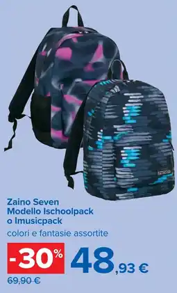 Carrefour Zaino Seven Modello Ischoolpack o Imusicpack offerta