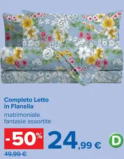 Carrefour Completo Letto in Flanella offerta