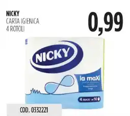 Carico Cash & Carry Nicky carta igienica 4 rotoli offerta