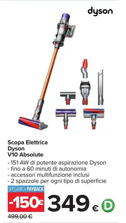 Carrefour Scopa Elettrica Dyson V10 Absolute offerta
