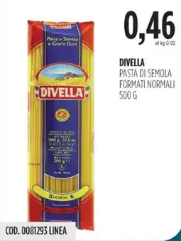 Carico Cash & Carry Divella pasta di semola formati normali offerta