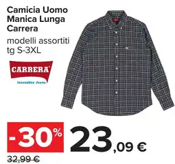 Carrefour Camicia Uomo Manica Lunga Carrera offerta