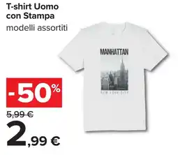 Carrefour T-shirt Uomo con Stampa offerta