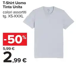 Carrefour T-Shirt Uomo Tinta Unita offerta