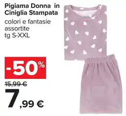 Carrefour Pigiama Donna in Ciniglia Stampata offerta