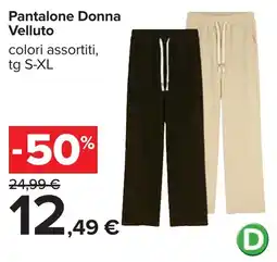 Carrefour Pantalone Donna Velluto offerta