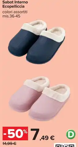 Carrefour Sabot Interno Ecopelliccia offerta
