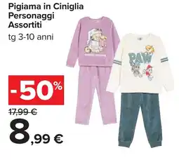 Carrefour Pigiama in Ciniglia Personaggi offerta