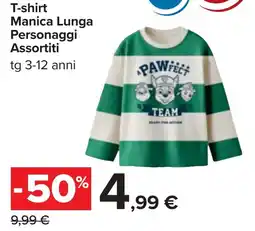 Carrefour T-shirt Manica Lunga Personaggi Assortiti offerta