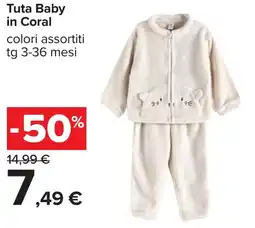 Carrefour Tuta Baby in Coral offerta