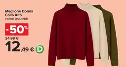 Carrefour Maglione Donna Collo Alto offerta