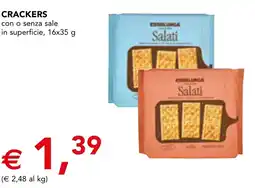 Esselunga Esselunga crackers con o senza sale in superficie offerta