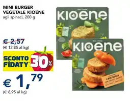 Esselunga Mini burger vegetale kioene agli spinaci offerta