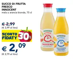 Esselunga Succo di frutta fresco innocent mela o arancia bionda offerta