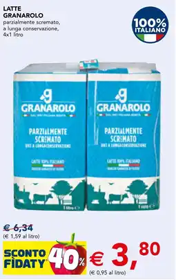 Esselunga Latte granarolo parzialmente scremato, a lunga conservazione offerta