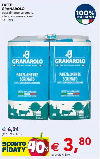 Latte granarolo parzialmente scremato, a lunga conservazione