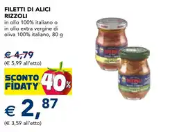 Esselunga Filetti di alici RIZZOLI offerta