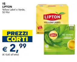 Esselunga Tè lipton yellow label o verde offerta