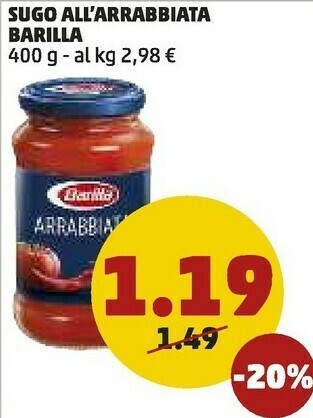 PENNY Sugo arrabbiata 400 g(ml) offerta