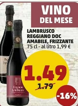 PENNY Lambrusco reggiano 750 ml offerta