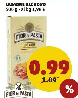 PENNY Lasagne pasta all'uovo subito in forno 500 g(ml) offerta