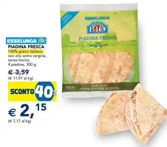Esselunga Esselunga bio piadina fresca offerta