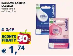 Esselunga Balsamo labbra labello classic care o soft rose offerta