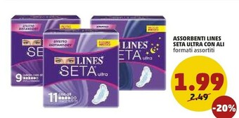 Lines assorbenti seta ultra con ali