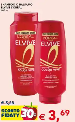 Esselunga Shampoo o balsamo elvive L'ORÉAL offerta
