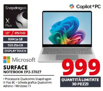 Comet Microsoft SURFACE NOTEBOOK EP2-37027 offerta