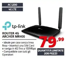 Comet tp-link ROUTER 4G ARCHER MR400 offerta