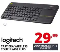 Comet logitech TASTIERA WIRELESS TOUCH K400 PLUS offerta