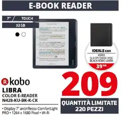 Comet kobo LIBRA COLOR E-READER N428-KU-BK-K-CK offerta
